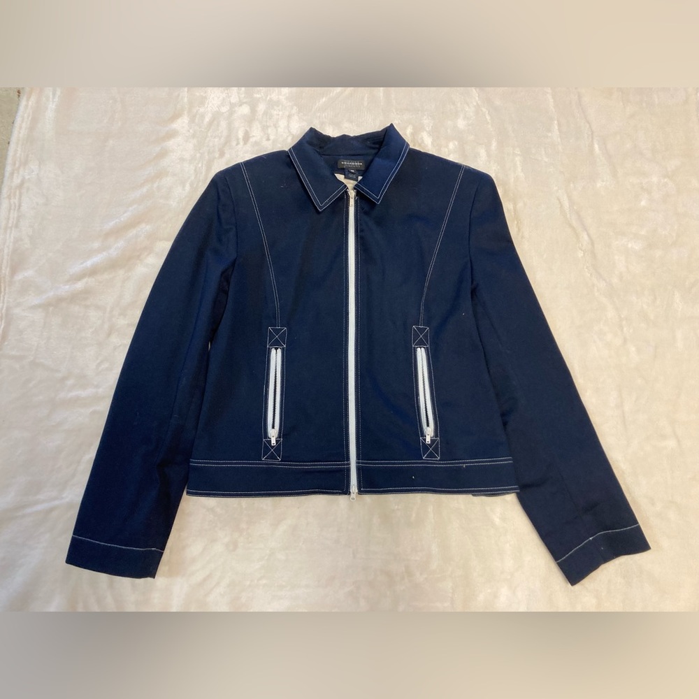 Juliana Collection. Blue & White Jacket. Vintage 00s. Size 10. Excellent Cond.